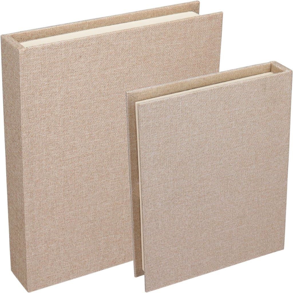 Kit 2 Caixa Organizadora Decorativa Home&Co Livro Linho Bege