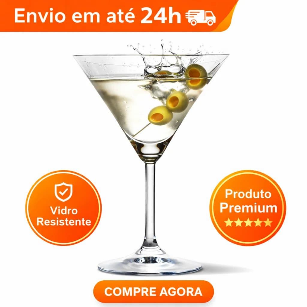 Taças Martini Nadir Taça Windsor 250ml Taça de Vidro Diferente Taça Elegante para Coquetéis e Drink