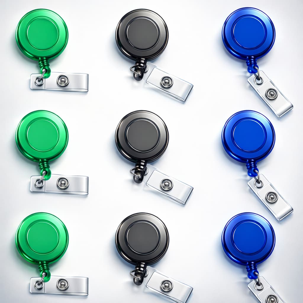 Kit 10 Porta Crachá Retrátil Roller Clip Crachás Etiqueta de Nome Bilhetes Prensilha Metálica