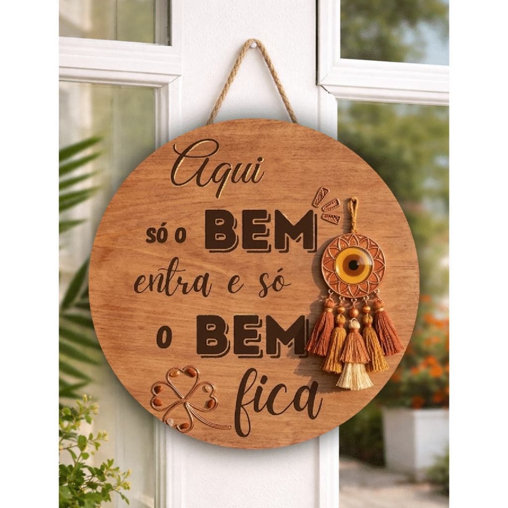 Enfeite Porta Mística Entrada Em MDF Casa Decoração Coleção Mística Energia Positiva