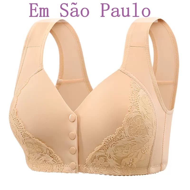 Sutiã Feminino Novo Modelo Sem Aro Copa Fixa Fecho Frontal Liso Regata Modelador Plus Size