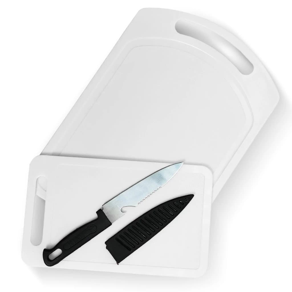 Kit 2 Tábuas de Corte + Faca com Proteção - Multiuso Sem Contaminação