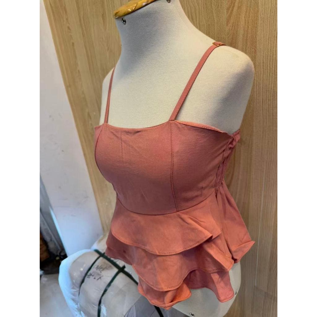 Blusa Alças Peplum Dupla Camada