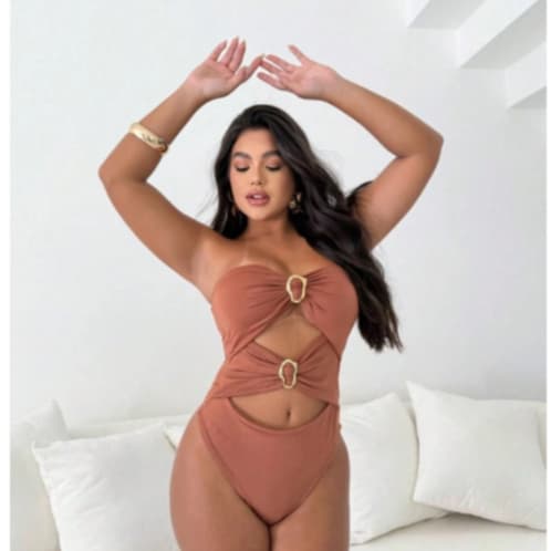 Body Feminino Tomara Que Caia Com Bojo Suplex Argola Gringa Luxo