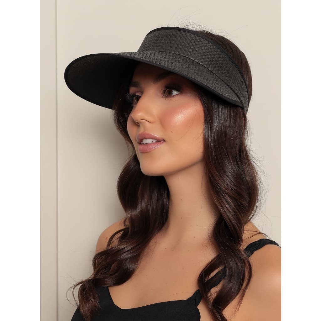 Viseira Feminina Chapéu de Palha Tapa Sol Moda Praia