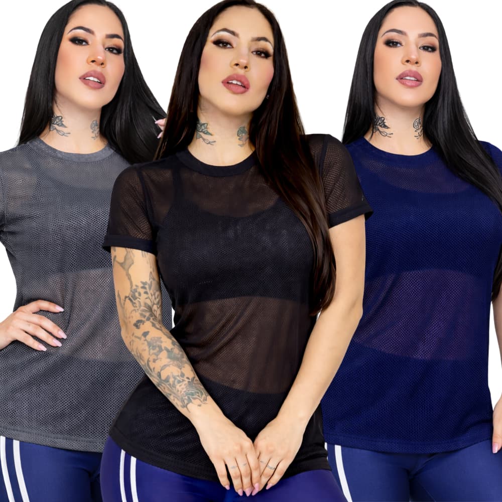 Camiseta Telinha Feminina Fitness Academia Praia Piscina Leve Respirável