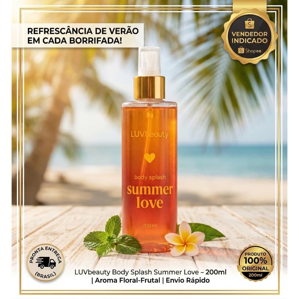 Body Splash Summer Love Luv Beauty 200ml Perfume Feminino Sofisticado Original