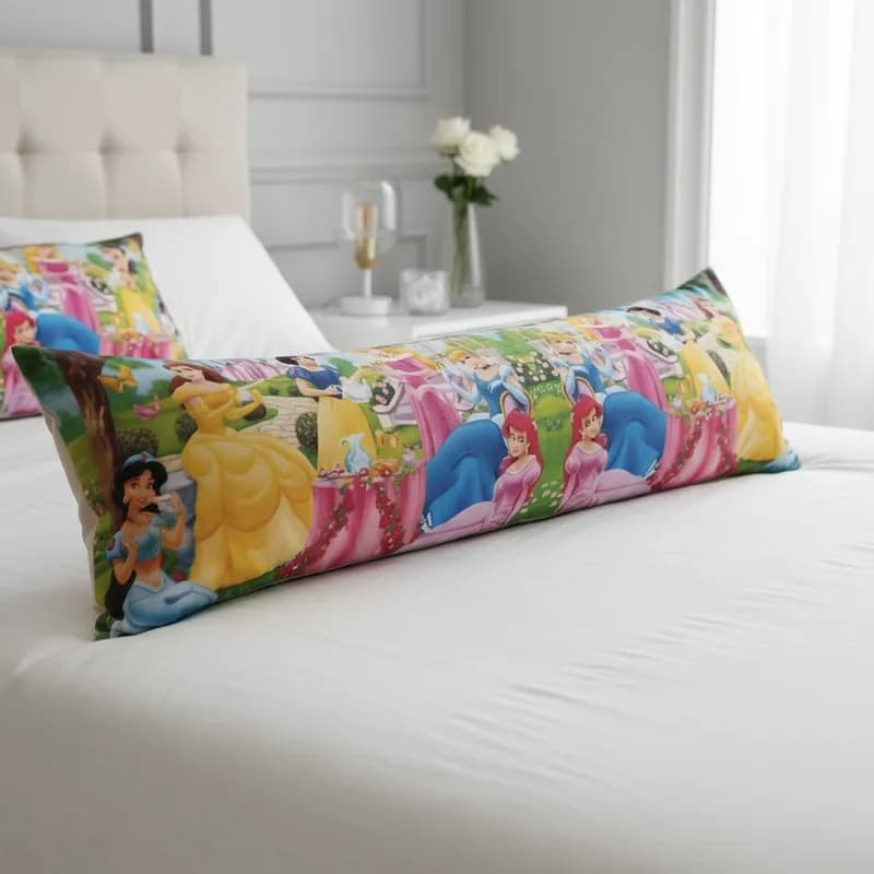 Travesseiro De corpo Infantil Abraço Princesas Quarto Menina 90x30