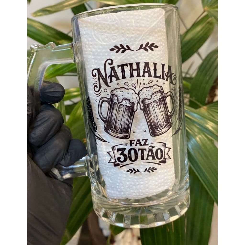 Caneca de Vidro para Chopp 500ml Personalizada com Nome ou Frase