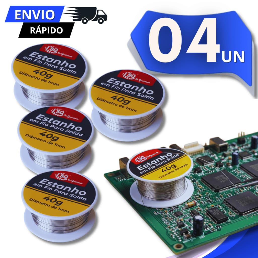 Conjunto Solda Estanho Carretel 40 Grama Solda Placas Componentes Eletrônicos Arame Soldar Multiuso
