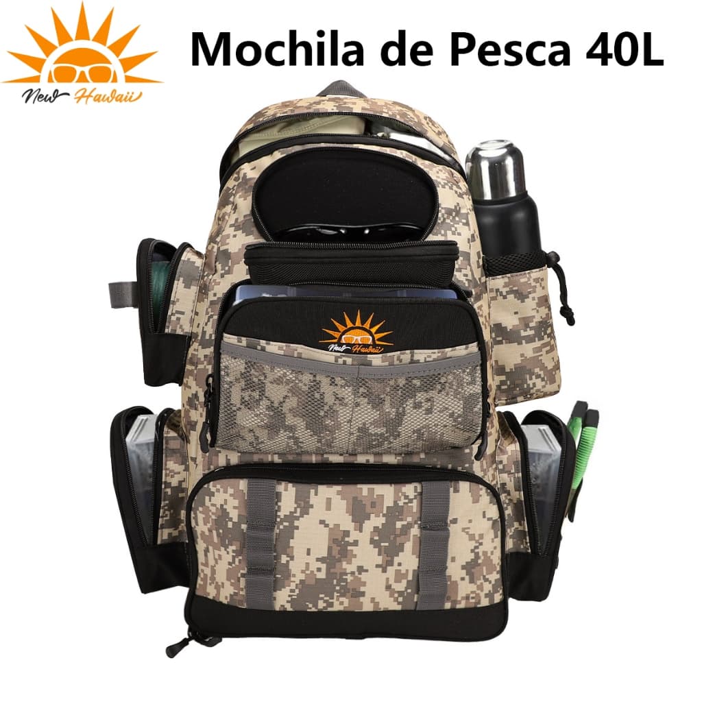 Mochila de Pesca Impermeável 50L Bolsa de Pesca 50x40x20cm Ideal para Camping e Pesca NEW HAWAII