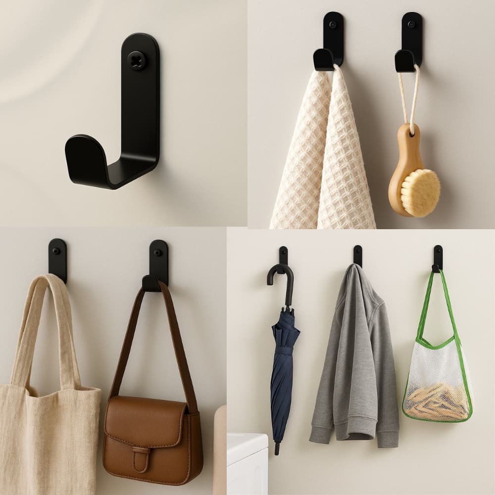 KIT GANCHO MULTIUSO CABIDE DE PAREDE PORTA TOALHA ROUPAS E ACESSORIOS