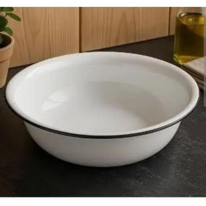 Bacia Esmaltada Branca 38cm Milla