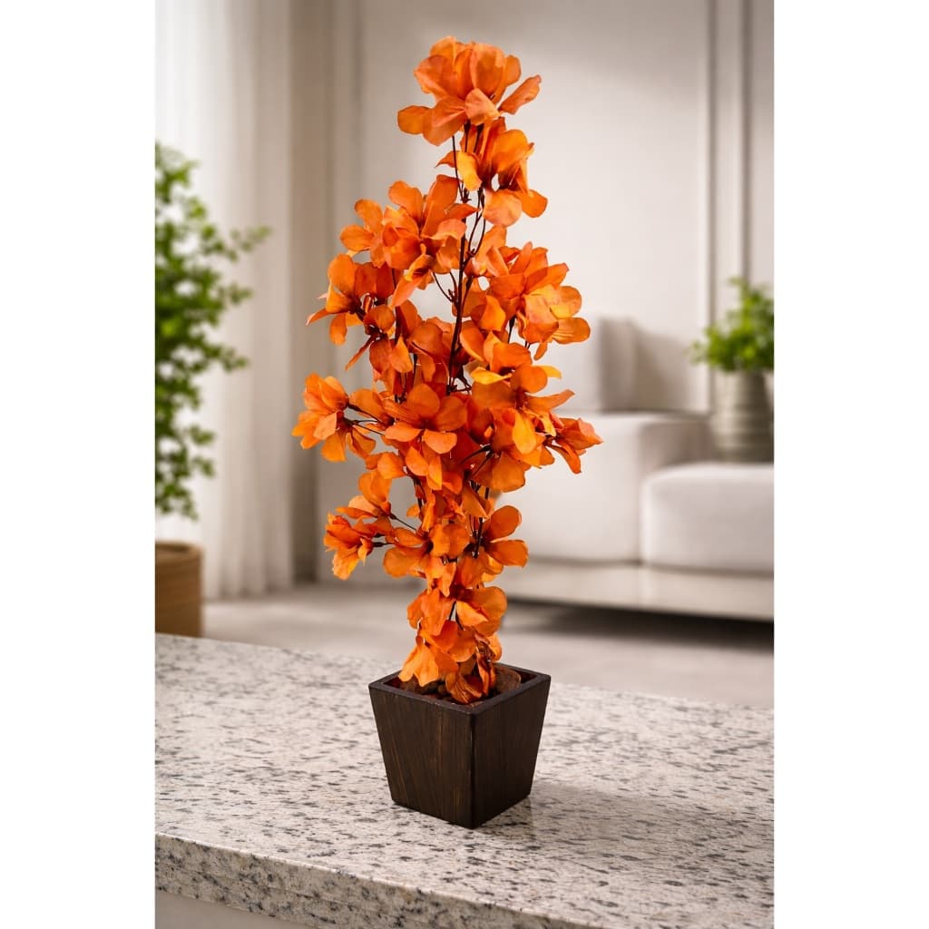 Cerejeira Vaso com Flores Artificiais Arranjo de Mesa
