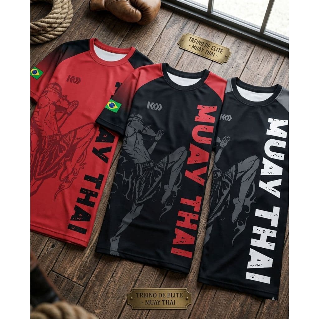 Camiseta Muay Thai Dry Fit Masculina Feminina Infantil Baby Look Luta Academia Treino Estampada mma Tailândia