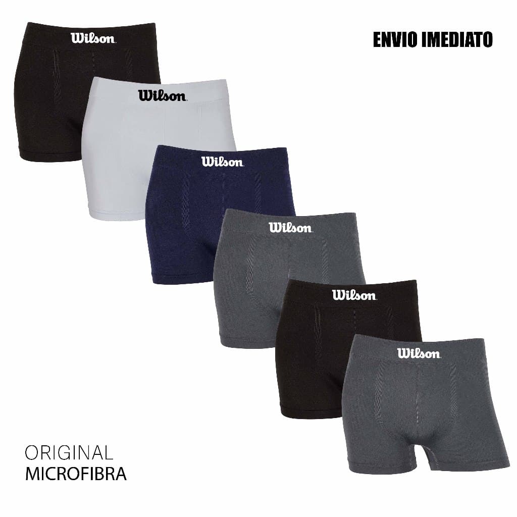 Kit 3 ou 6 cuecas boxer microfibra Original marca Wilson