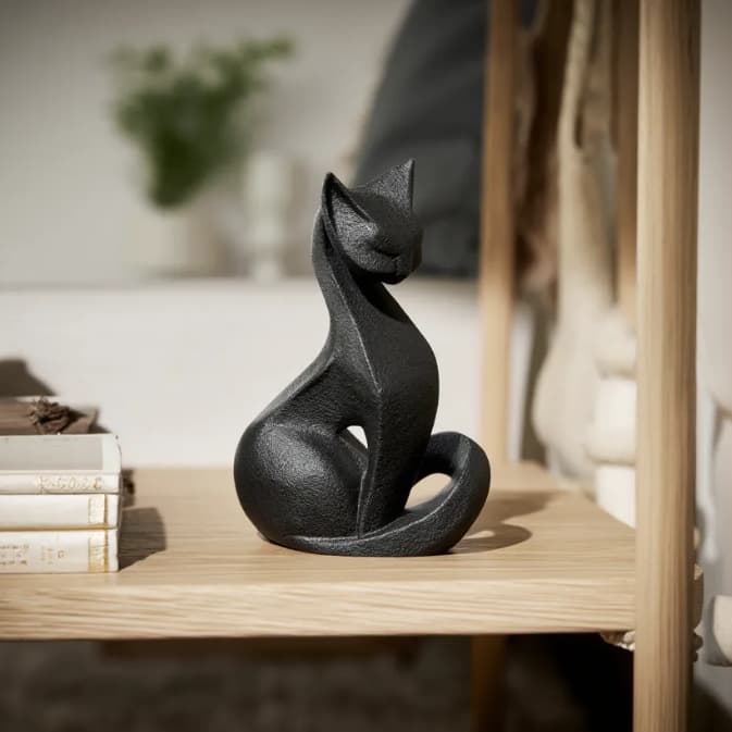 Gato Escultura Minialista Decoraçao Sala Quarto Escritorio - Moderno - Elegante