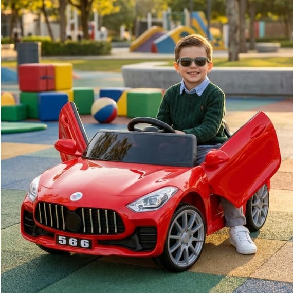 Carro Elétrico Infantil 6V Esportivo Vermelho Recarregável Seguro Até 25kg