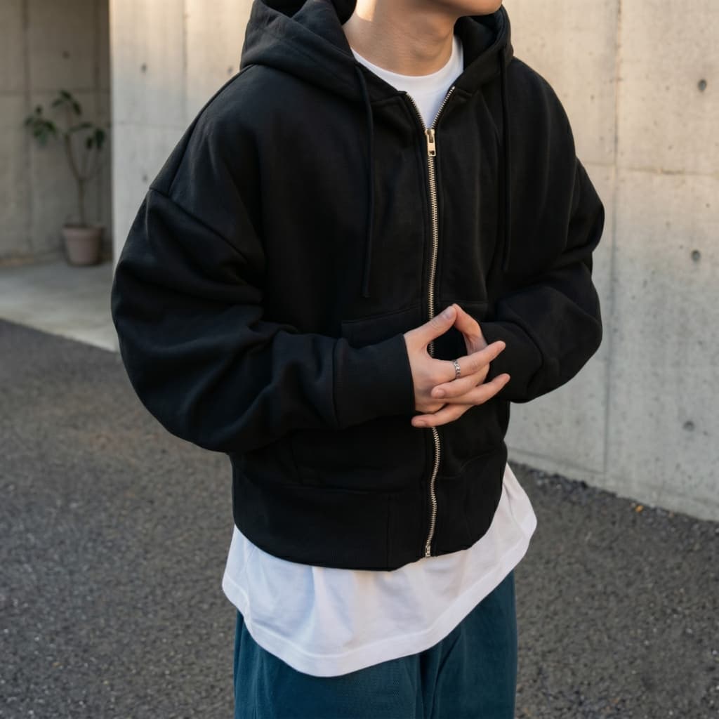 Moletom Masculino com Capuz e Zíper Frontal Casual Streetwear Confortável