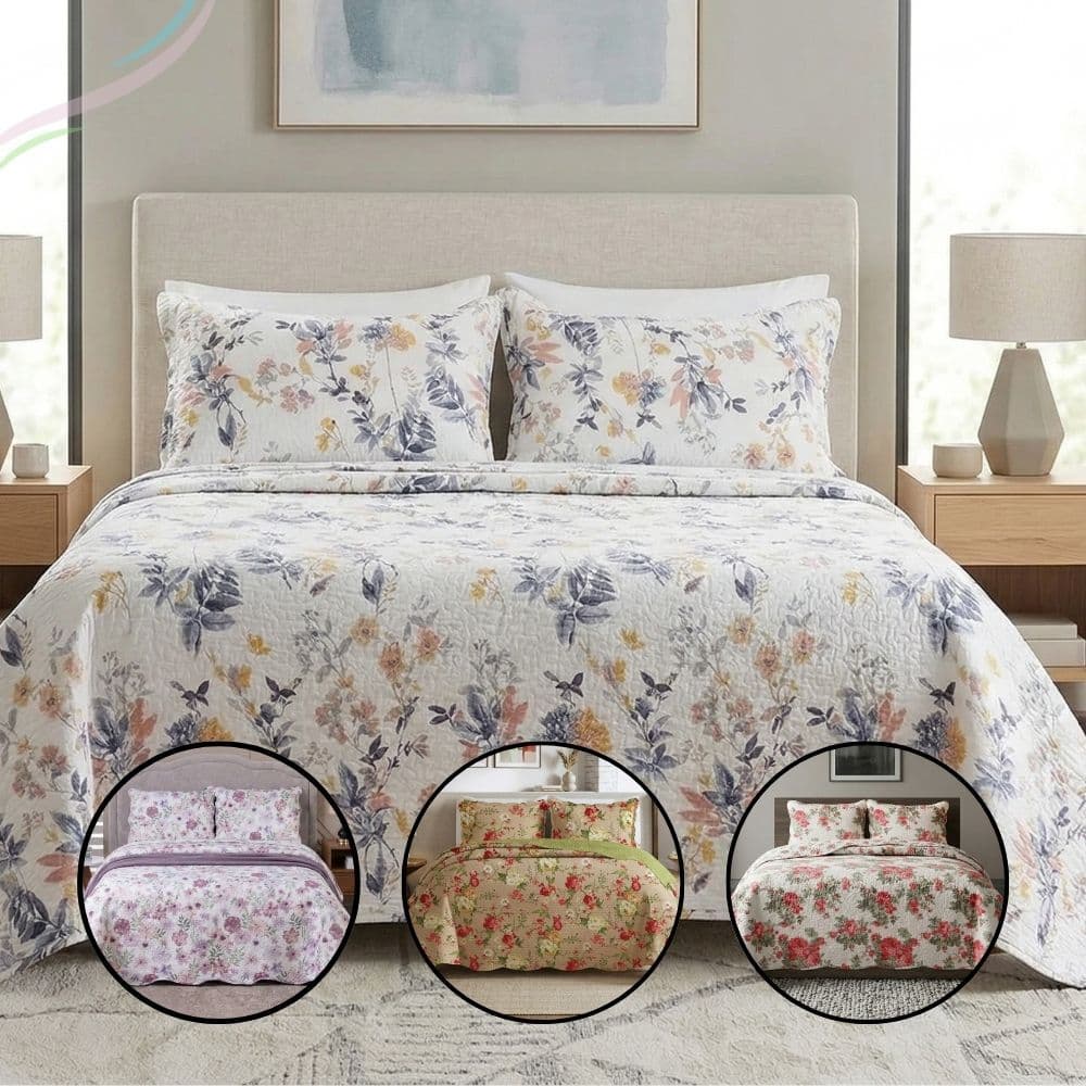 Kit Colcha Bouti Matelassê Dupla Face + Porta Travesseiro (Solteiro/Casal/Queen/King) Moderno Estampado