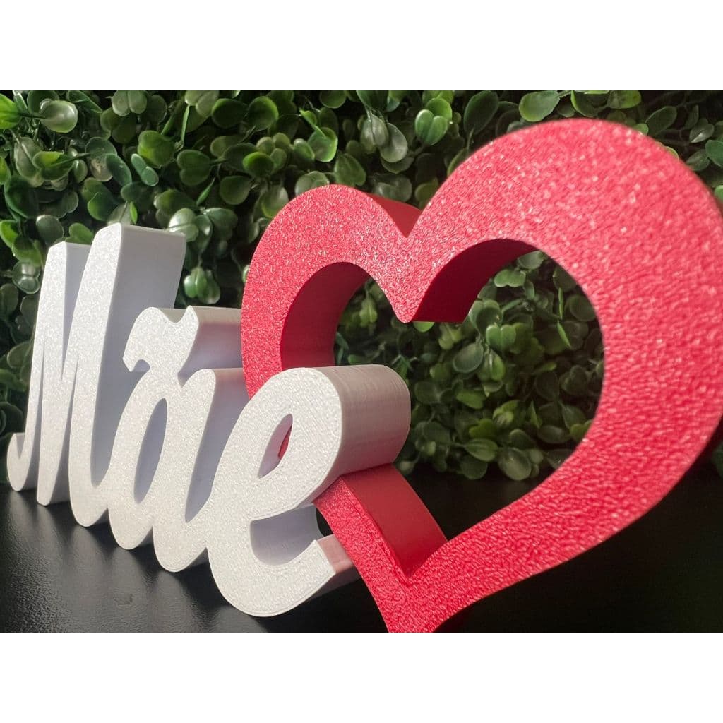 Decoração Mãe com Coração Presente Dia das Mães Enfeite Decorativo Mesa Quarto Sala