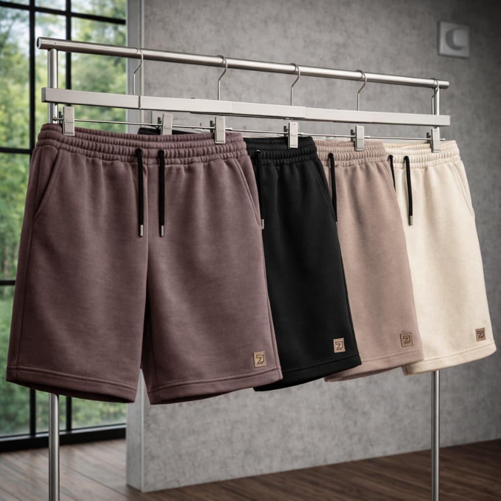 Kit 4 Bermuda Shorts Masculino Moletinho Cordão e Elástico