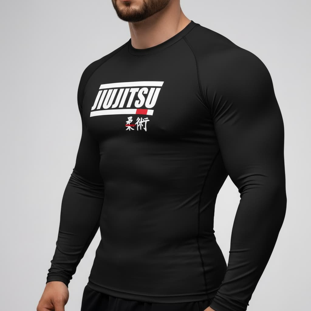 Camiseta Manga Longa Estampada Jiu Jitsu Proteção UV Premium Treino Academia