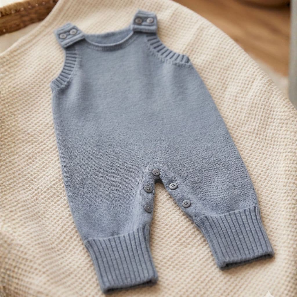 Macacão Jardineira Botão Bebê Menino Menina Tricot Macio Saída Maternidade Antialérgico