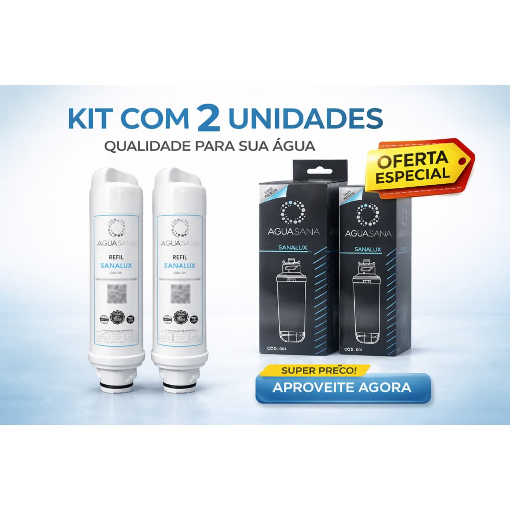 Kit 2 Refil Filtro Acqua Pure Compatível Electrolux Pe12a Pe12b Pe12g Pe12v