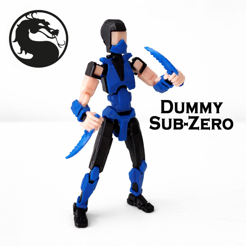 Boneco Articulado Sub-Zero Mortal Kombat Dummy 13 com Acessórios e Articulações Móveis