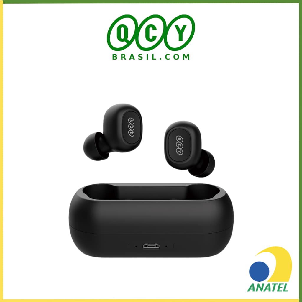 Fone de Ouvido Sem Fio QCY T1C TWS Bluetooth 5.1 com Case de Carregamento 380 mAh