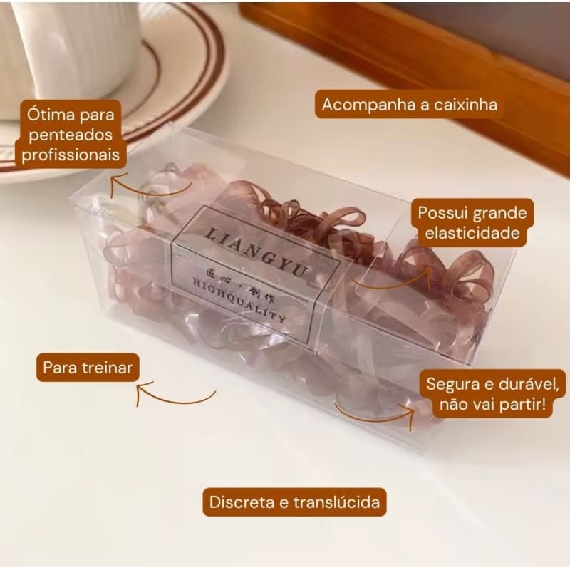 Elástico/Ligas de cabelo para penteado infantil ou profissional - aprox 120 pc - liguinha resistente para cabelo