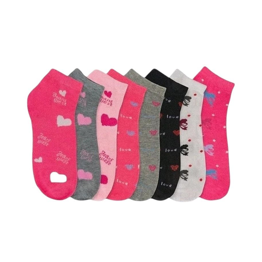 Kit 3/6/9/12  Pares de Meia Feminina Soquete Cano Curto Estampada