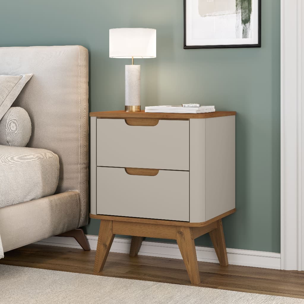 Mesa de Cabeceira Vicenza Organizador Criado Mudo Box Para Quarto C/2 Gavetas
