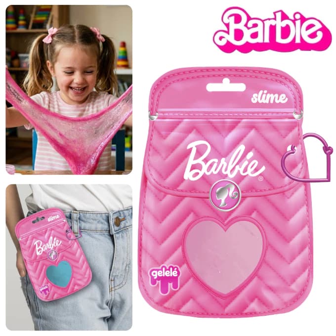 Slime Barbie Gelelé Bolsa Porta Slime Rosa Infantil Brinquedo Original Licenciado Presente Menina