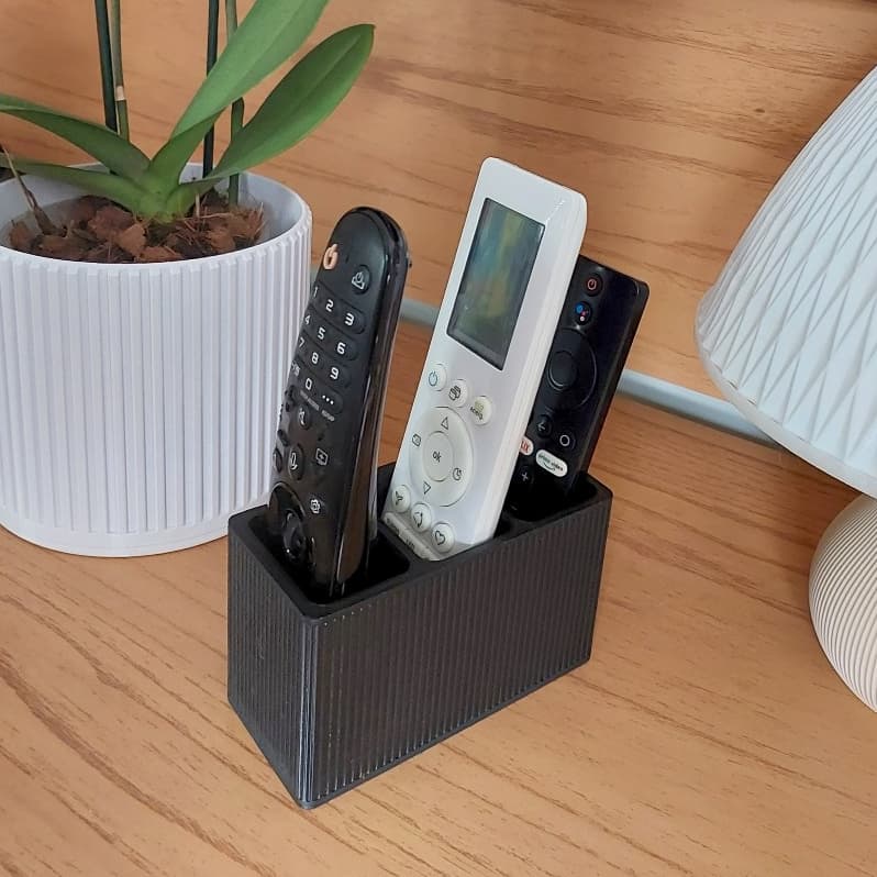 Porta Controle Remoto Retangular - Suporte para controles remoto com 3 divisórias