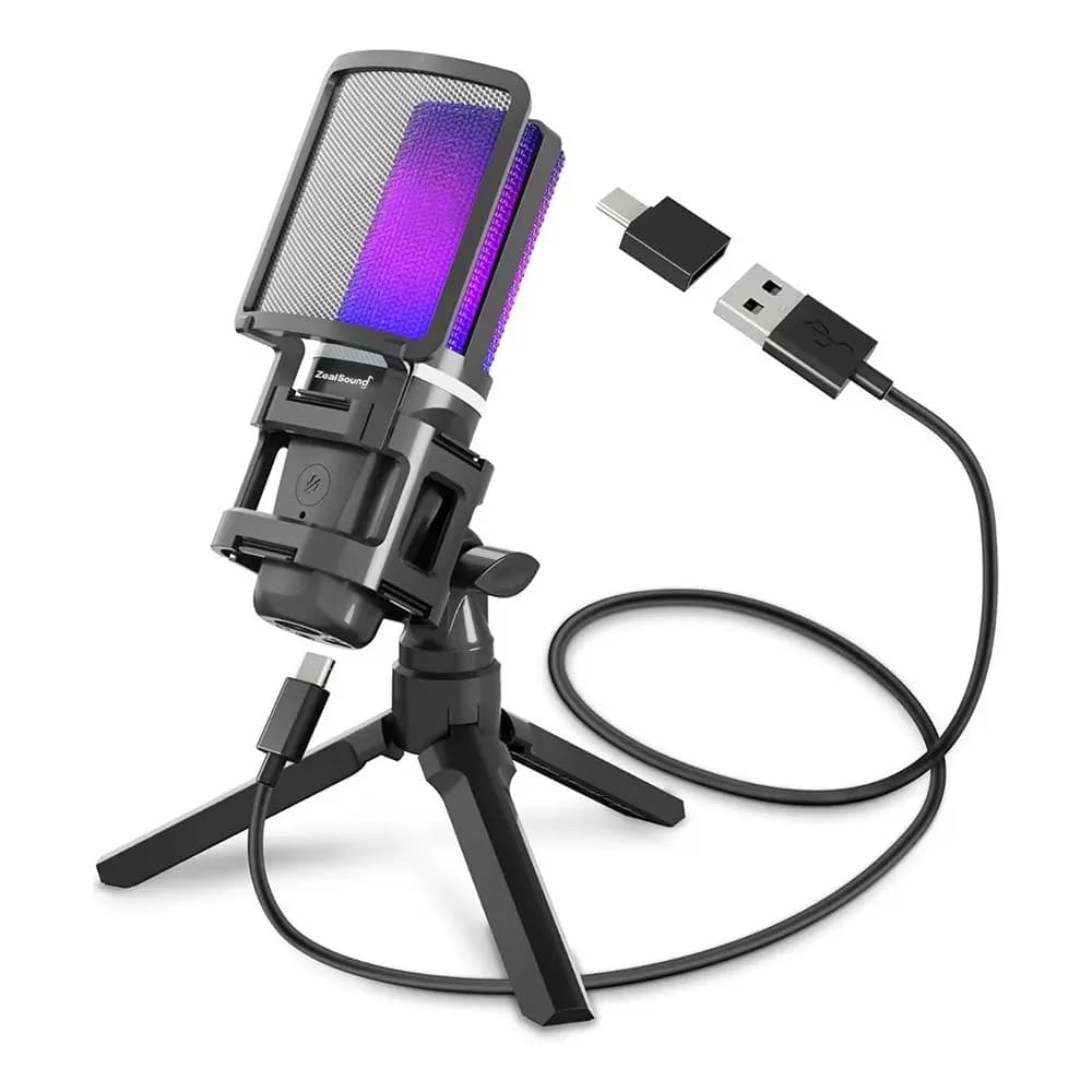 Microfone Zealsound A68 Usb Rgb