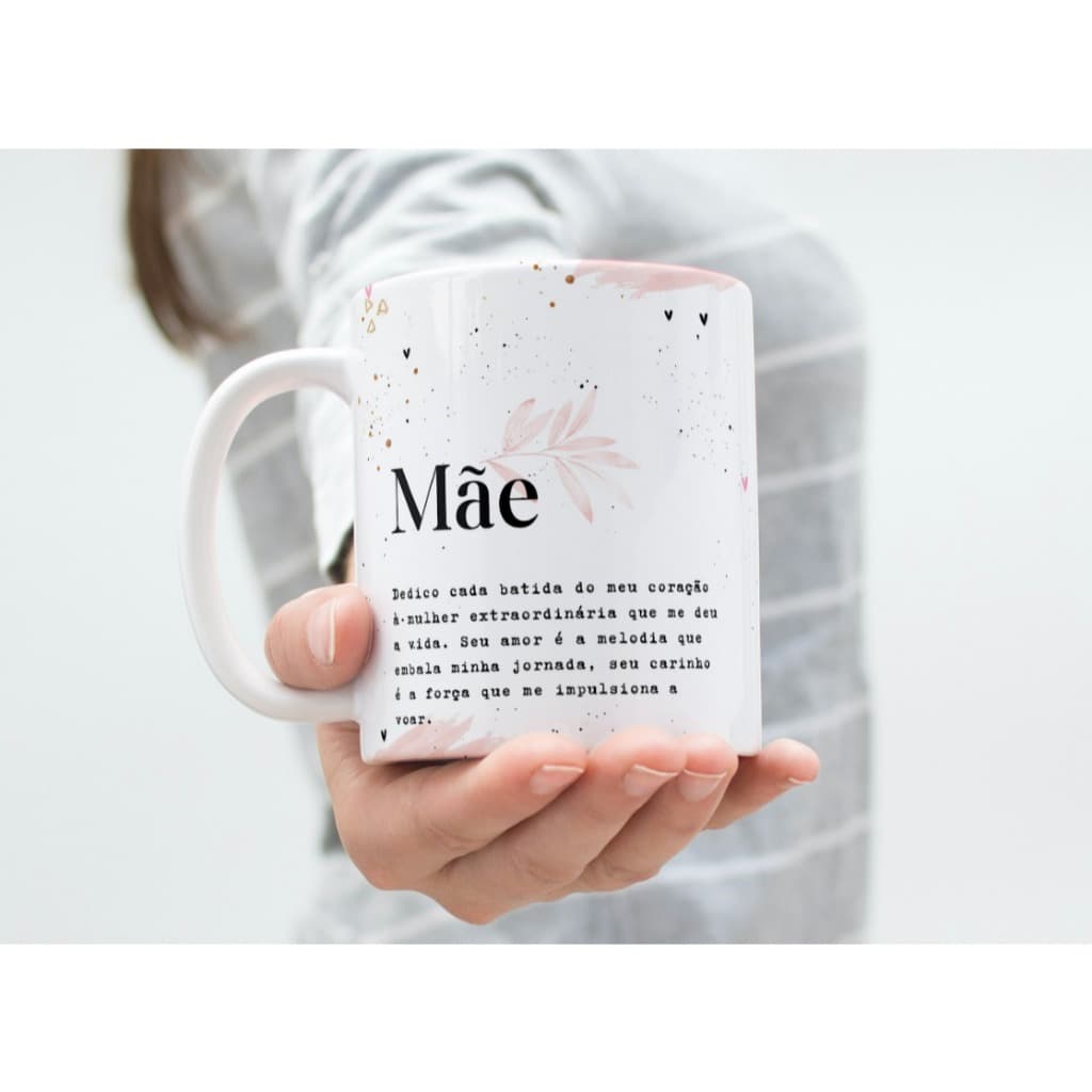Caneca Dia das Mães Presente Criativo Mãe 325ml Cerâmica Alta Qualidade