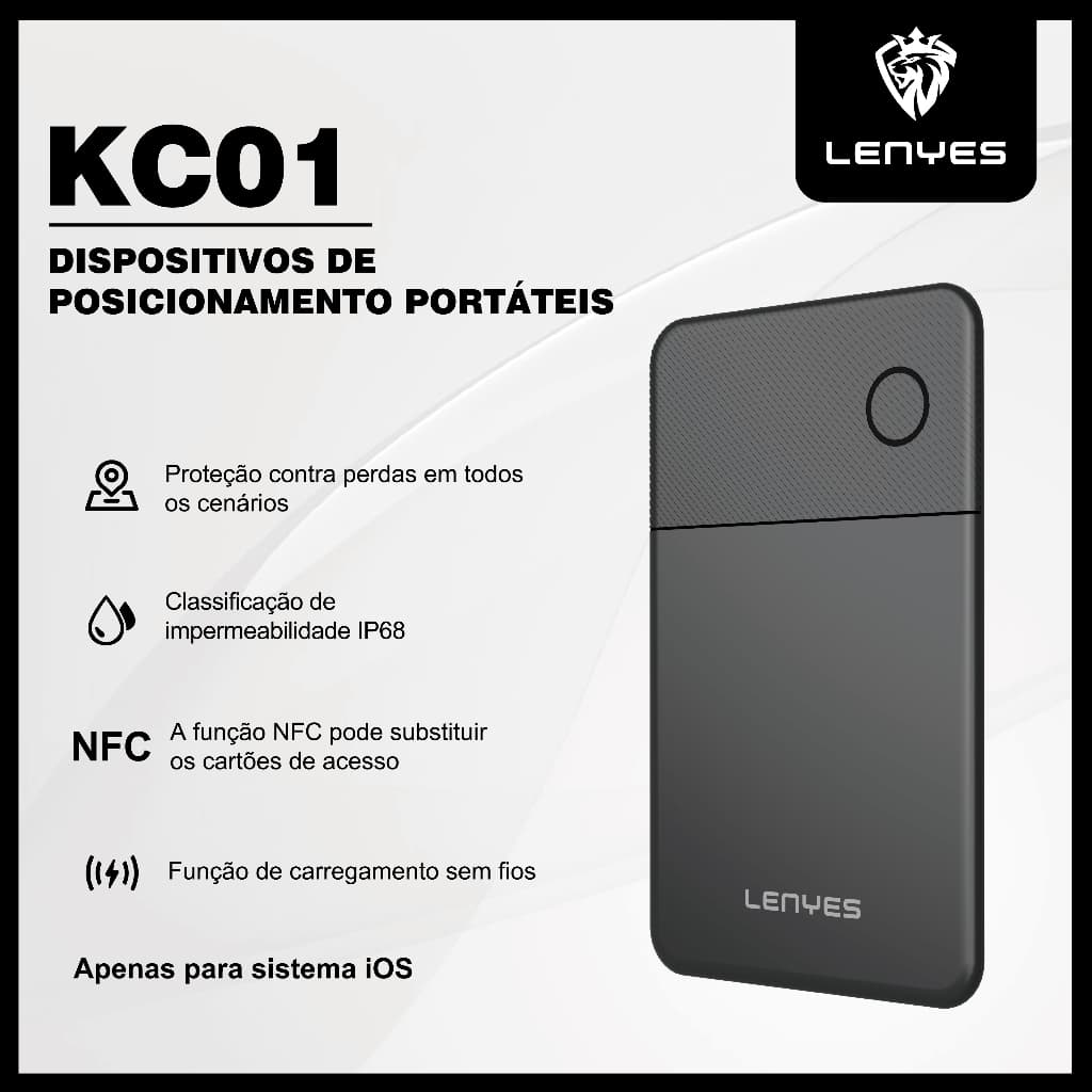 Rastreador Bluetooth Tag Inteligente para iPhone, Localizador iOS com IP68 e NFC, para Pets e Chaves LENYES