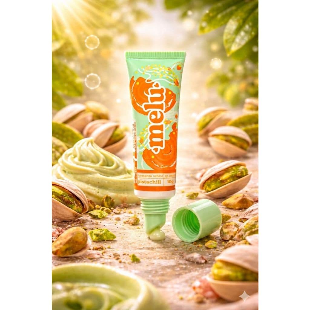 Hidratante Labial Lip Balm Melu Pistachill Pistachio Hidratação Intensa