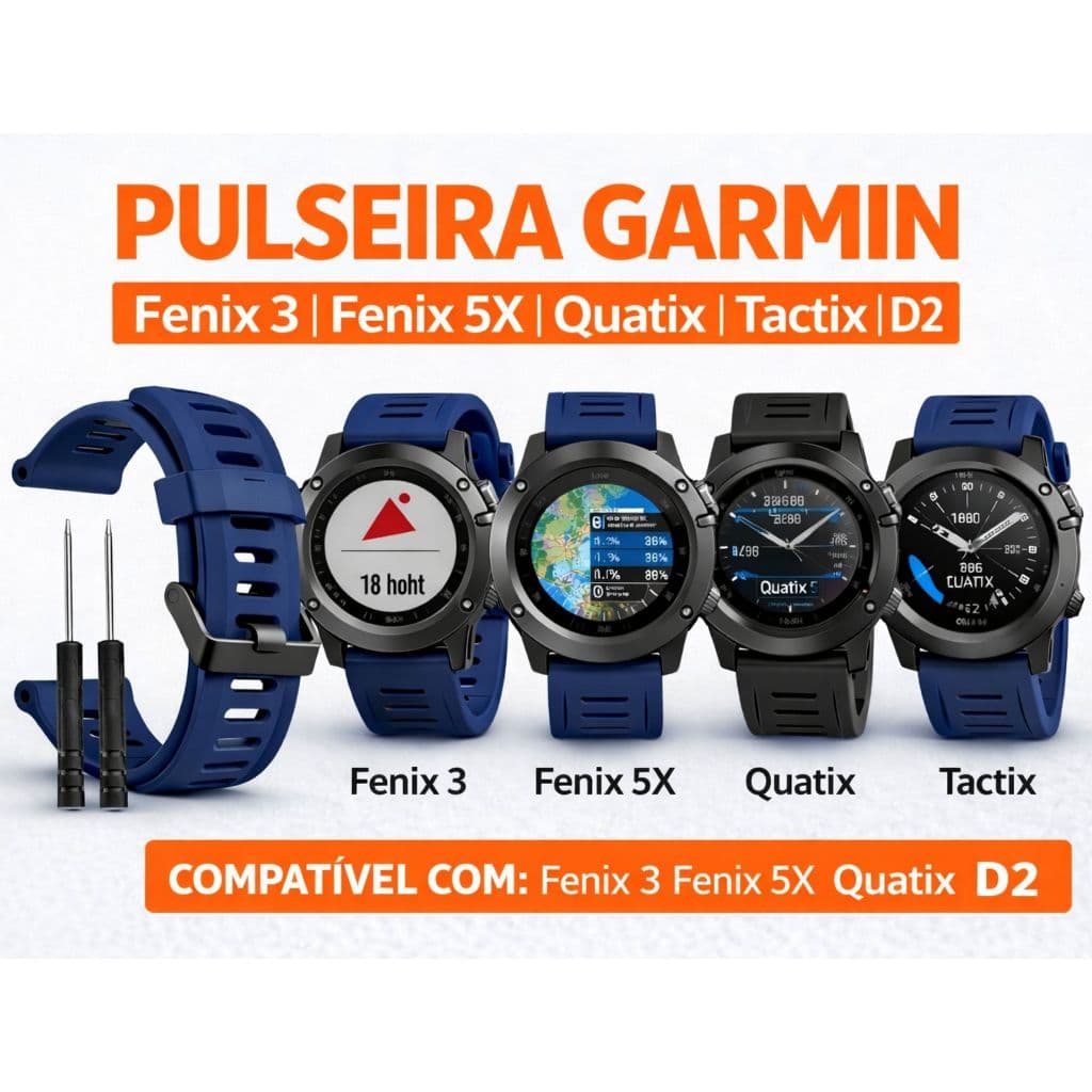 Pulseira Garmin Fenix 3  Fenix 5X  Quatix  Tactix  D2