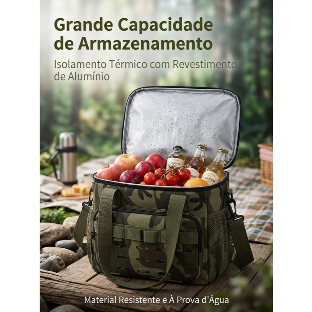 18L Bolsa Térmica Grande para Piquenique - Vários Compartimentos, masculina