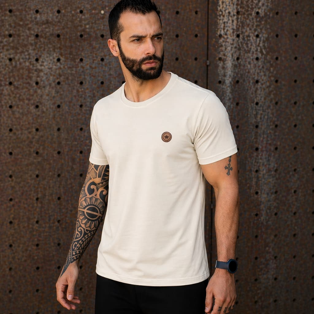 BLUSA MASCULINA PREMIUM 100% ALGODÃO COROA REI ESTILOSA CAMISA CAMISETA