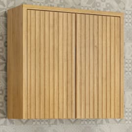 Armário Aéreo para Cozinha 80cm 2 Portas Ripado Torino 15026