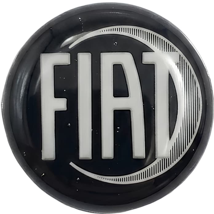 ADESIVO FIAT PRETO RESINADO PARA CHAVE, CHAVE CANIVETE E CONTROLE- ADESIVO RESINADO COM ACABAMENTO PREMIUM