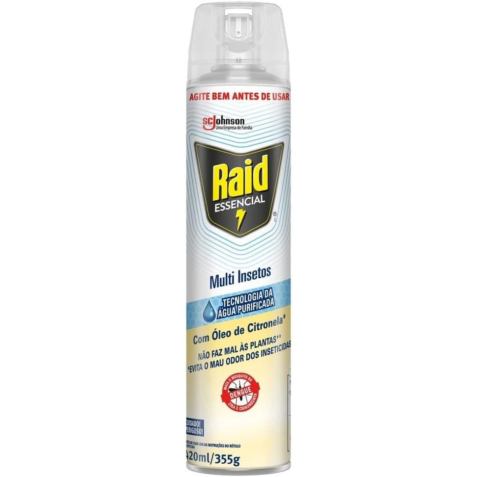 Inseticida Aerossol Multi-Inseto Raid com Oléo de Citronela Essencial 420ml