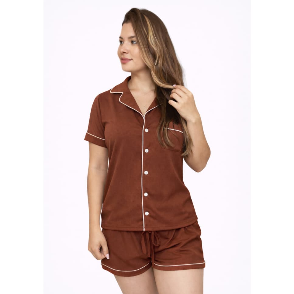 PIJAMA AMERICANO FEMININO/ SHORT DOLL/PIJAMA AMAMENTAÇÃO/ PÓS CIRURGICO