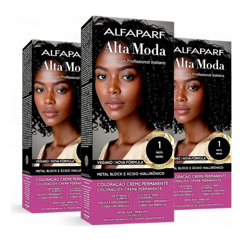 Alta Moda Tinta P/ Cabelos 1.0 Preto Alfaparf 1 unid