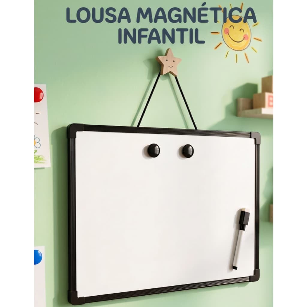 Quadro Magnético Infantil Lousa Branca Para Desenhar Pintar Brinquedo Criança Aprendizado Dia das Crianças