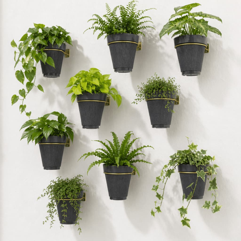 Kit Vasos T14 Riqueplás Suporte Argola ST Mini Jardim Vertical Presente dia das Mães